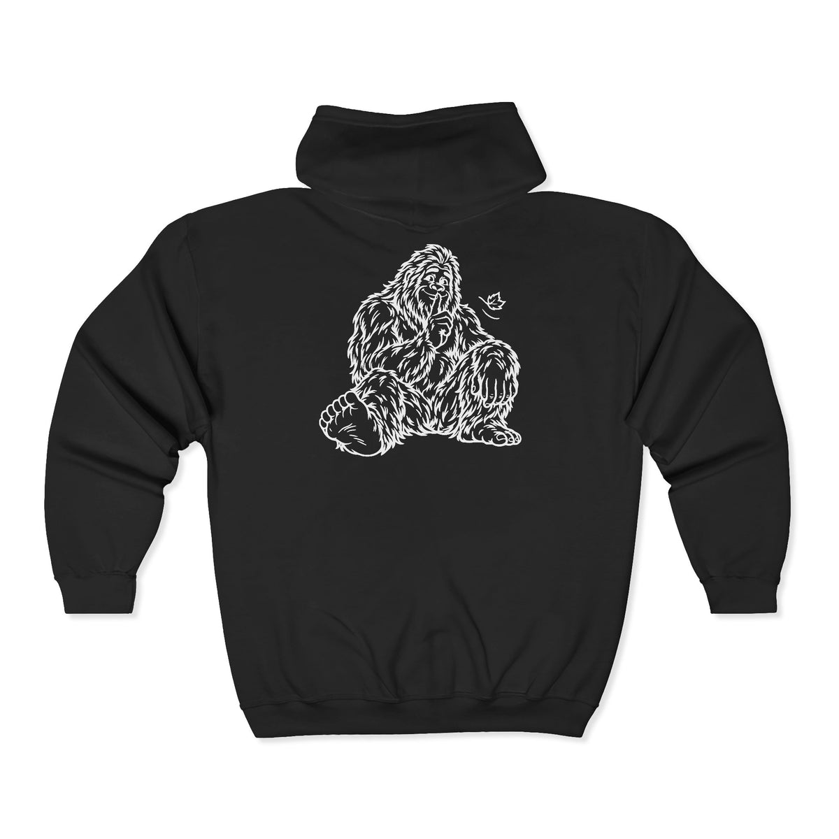 Shh, Friendly Bigfoot in the Forest Zip-Up Hoodie