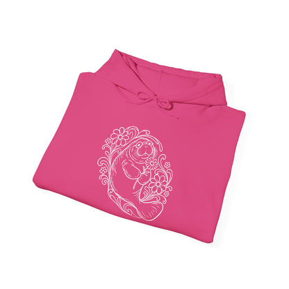 Groovy Spectacled Manatee with Daisy Pullover Hoodie