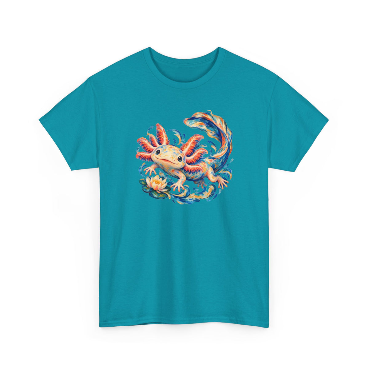Swirling Axolotl and Lily Bloom T-Shirt