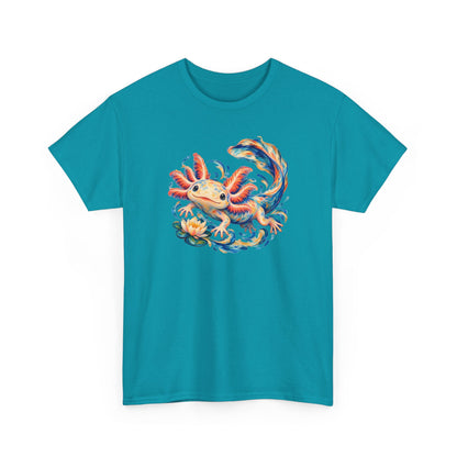 Swirling Axolotl and Lily Bloom T-Shirt