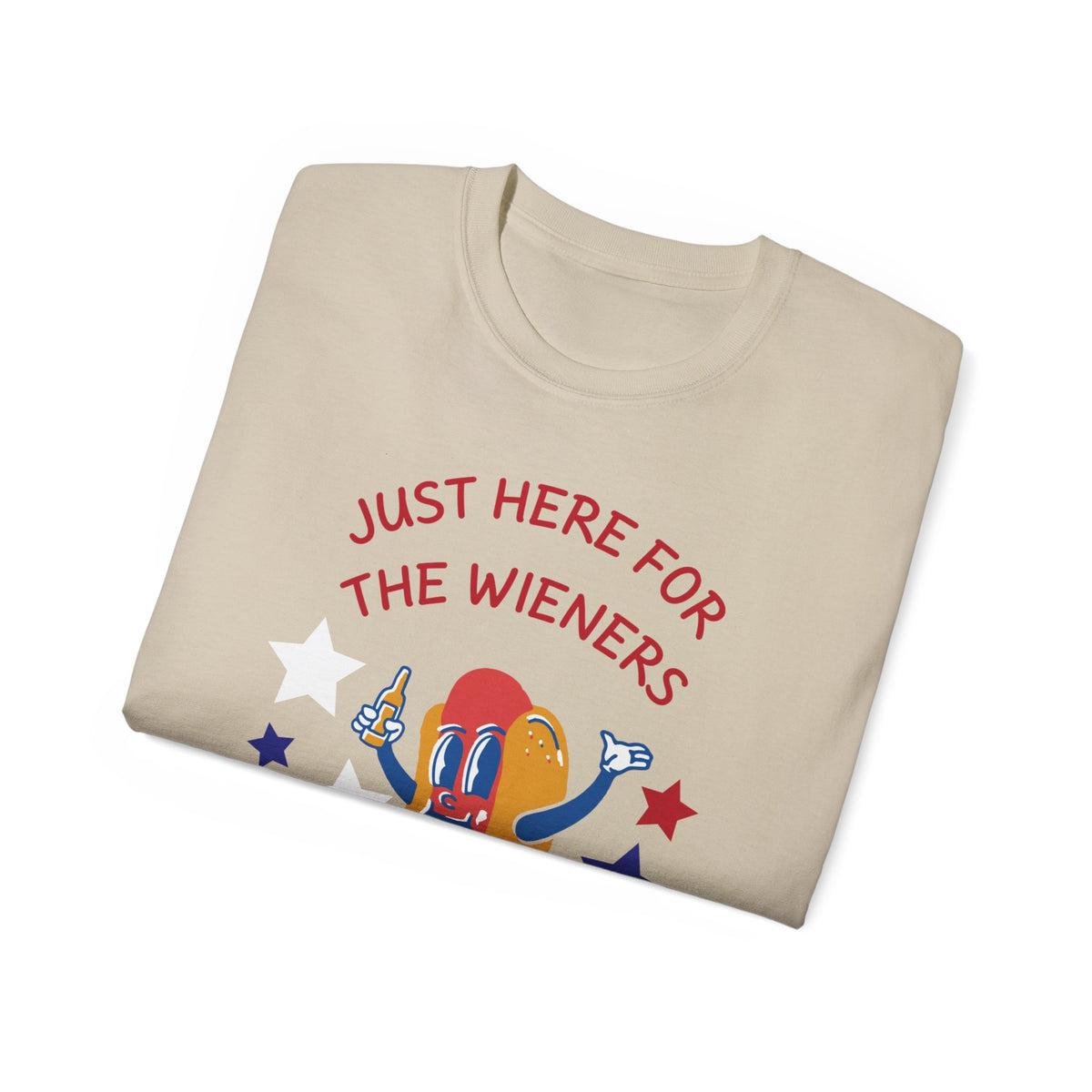 Just Here for the Wieners T-Shirt | Funny BBQ Hot Dog Tee