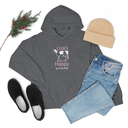 Cow Happy - Heavy Hooded Sweatshirt