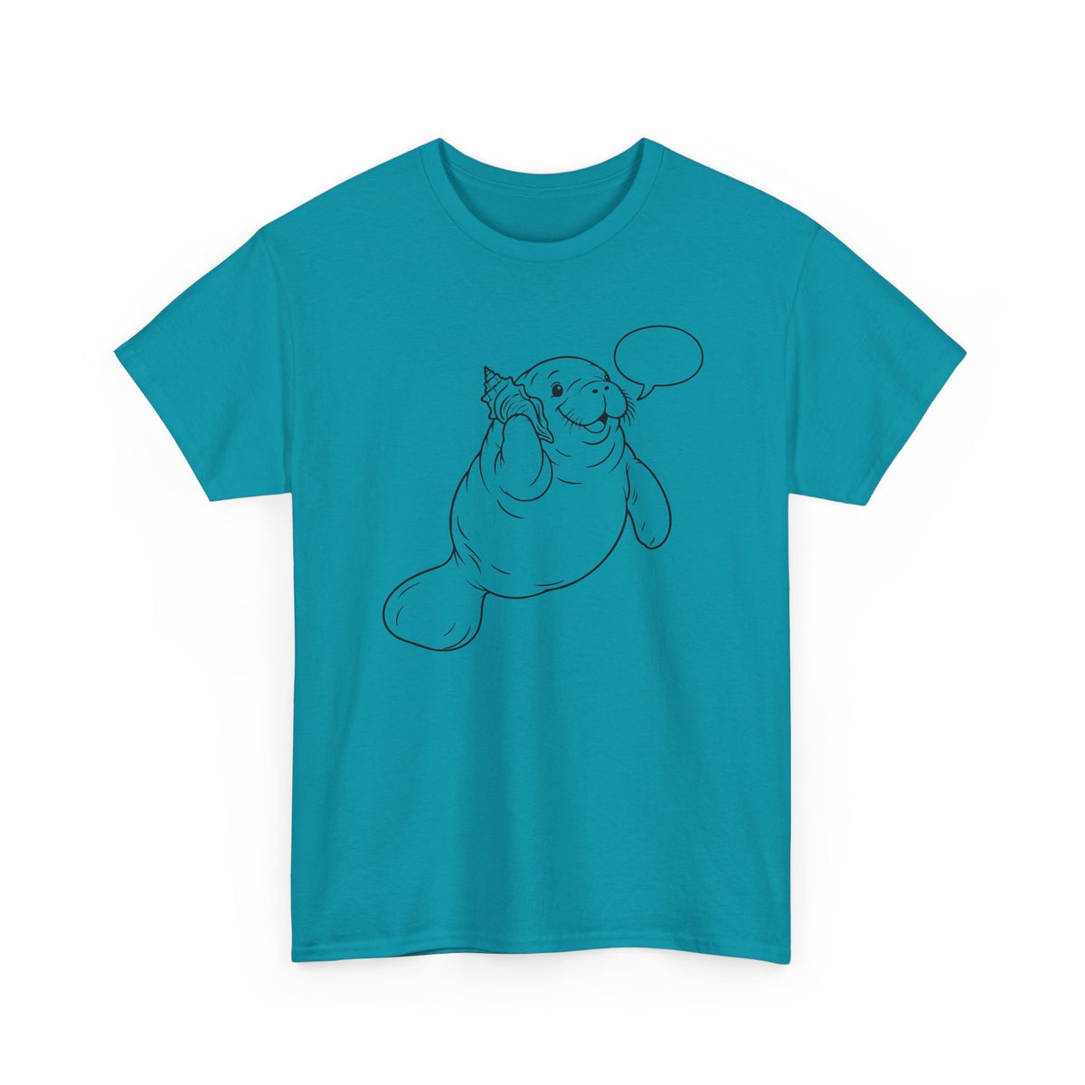 Chubby Mermaid Shell Phone Manatee T-Shirt
