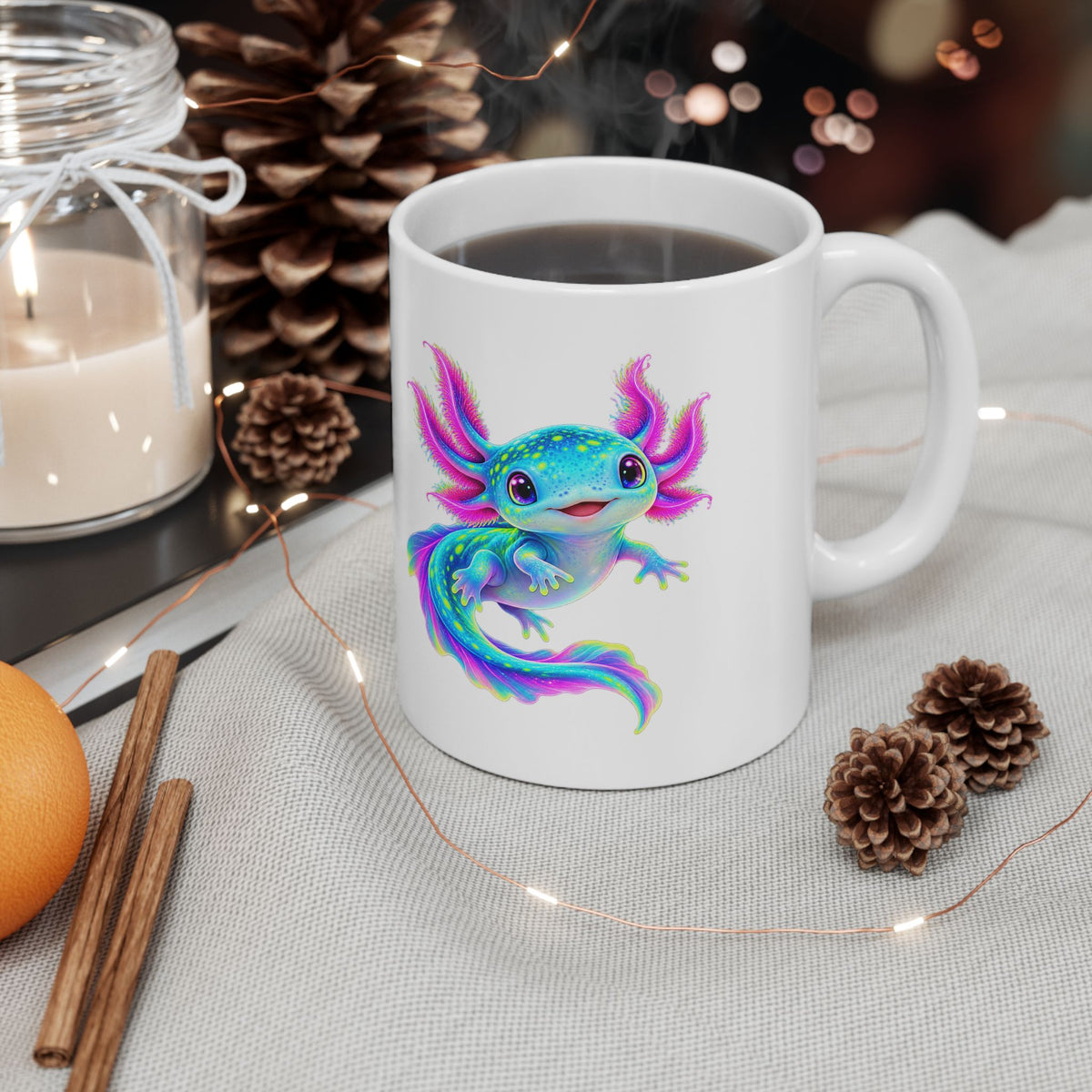 Electric Axolotl in Motion Mug