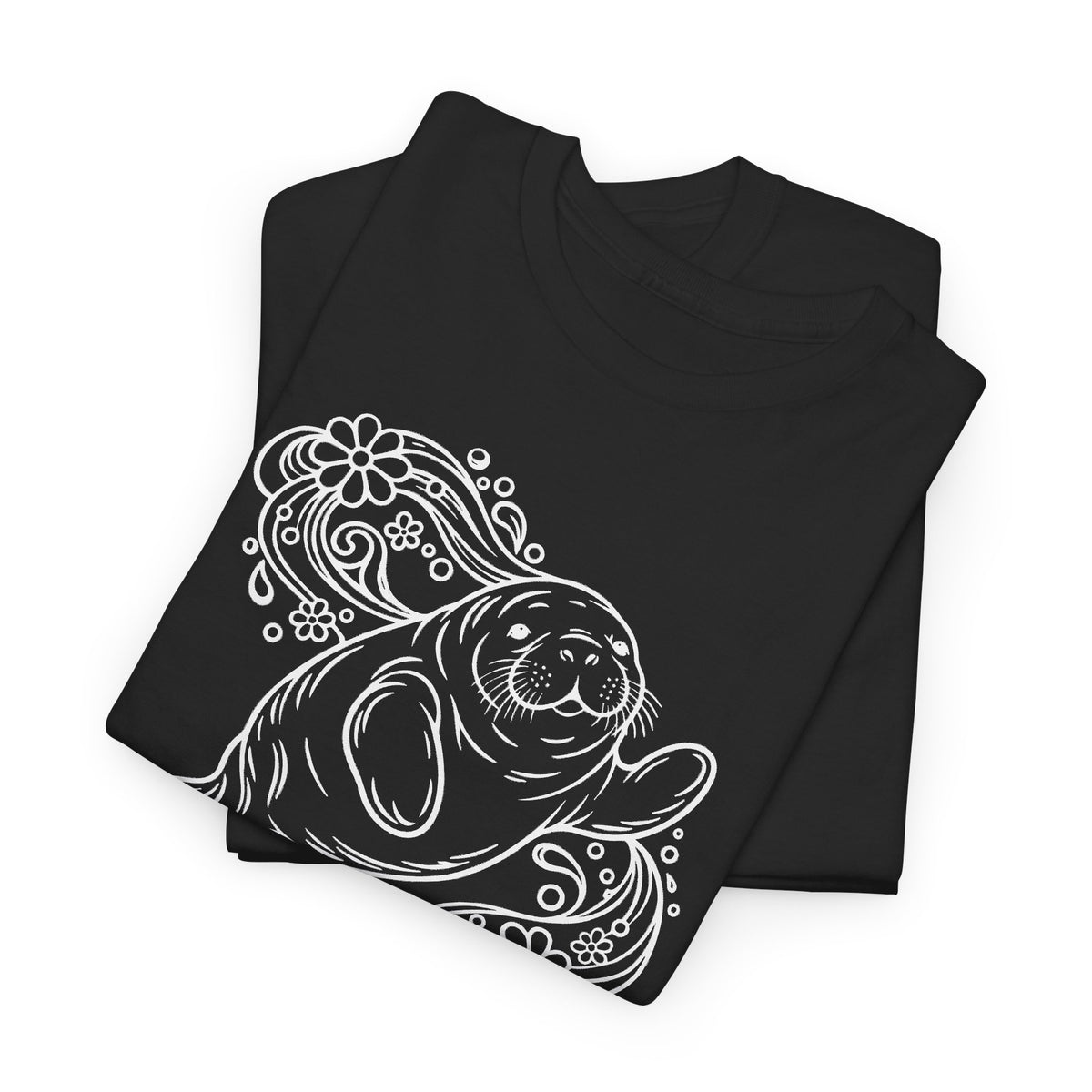 Groovy Manatee in Psychedelic Waves T-Shirt