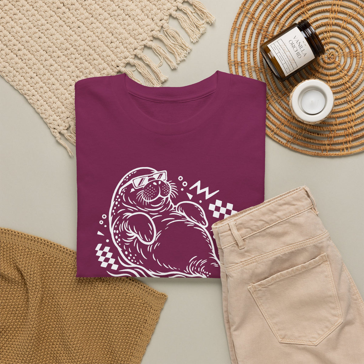Retro floating manatee mascot T-Shirt