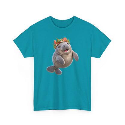 Cheerful Coral Crown Manatee T-Shirt