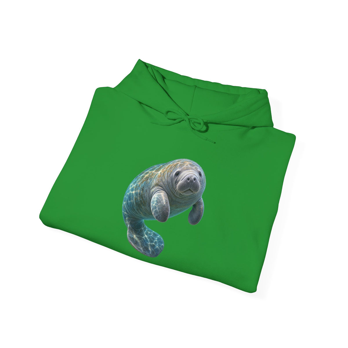 Curled Manatee in Turquoise Light Pullover Hoodie