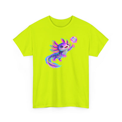 Neon Axolotl Reaching for a Bubble T-Shirt