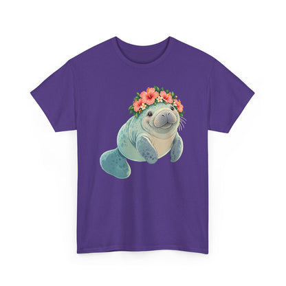 Chubby Mermaid Flower Crown Manatee T-Shirt