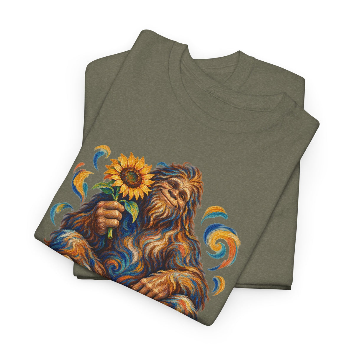 Sunflower Rest with a Shaggy Bigfoot T-Shirt