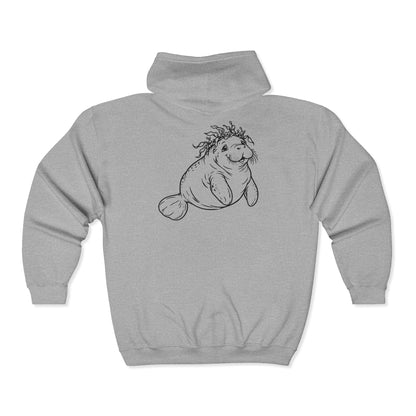 Kelp-crowned manatee Zip-Up Hoodie