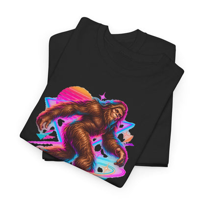 Neon Bigfoot on Roller Skates T-Shirt