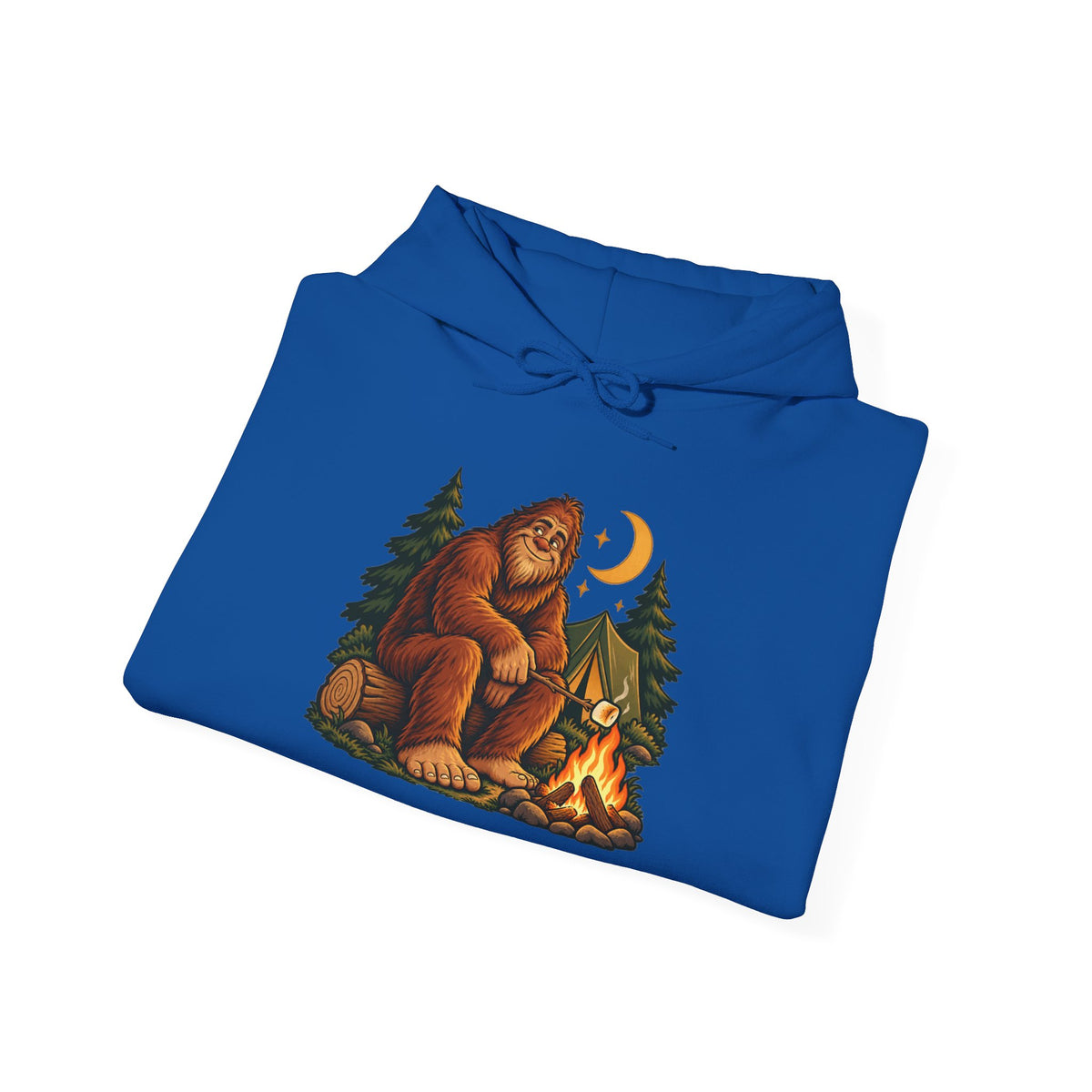 Bigfoot's Cozy Campfire Night Pullover Hoodie