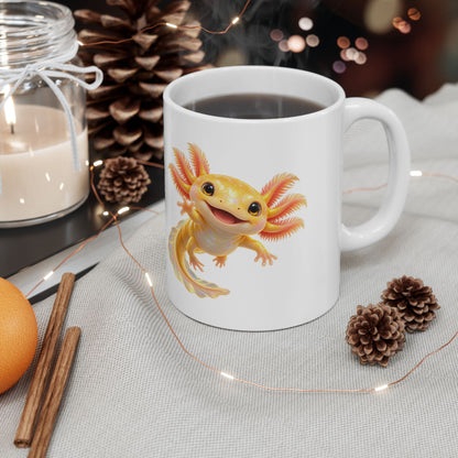 Golden Axolotl with Peach Gills Mug