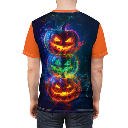 Neon Pumpkin Halloween T-Shirt | Orange Graphic Tee