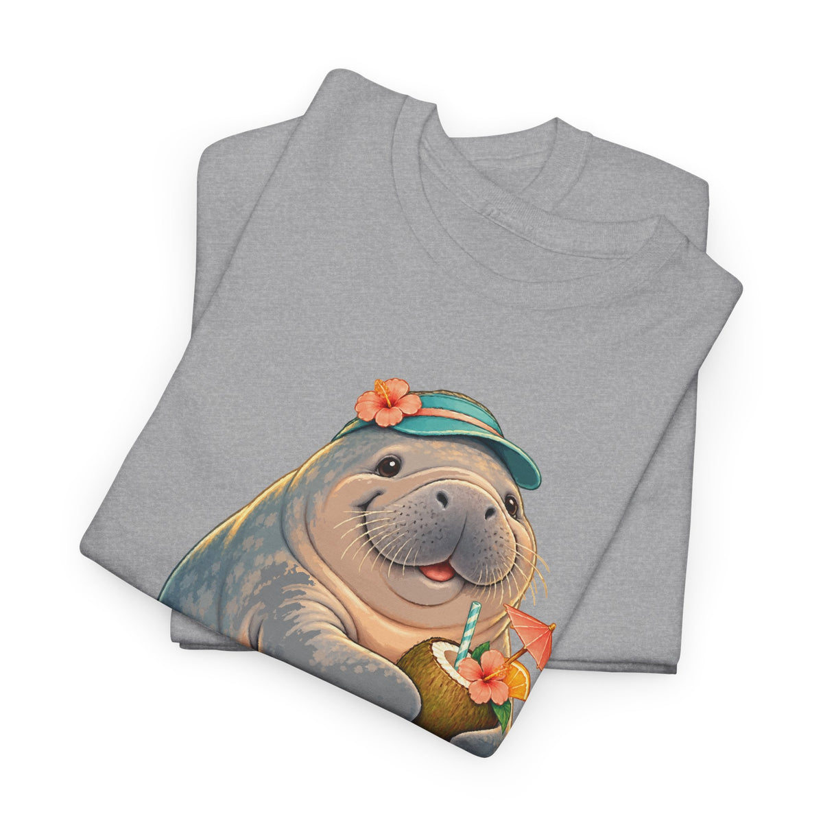 Chubby Mermaid Tropical Day Off Manatee T-Shirt