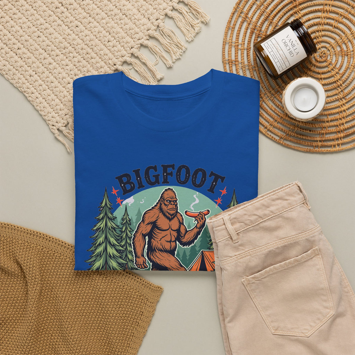 Bigfoot Grabbed My Wiener - Camping T-Shirt | Unisex Graphic Tee