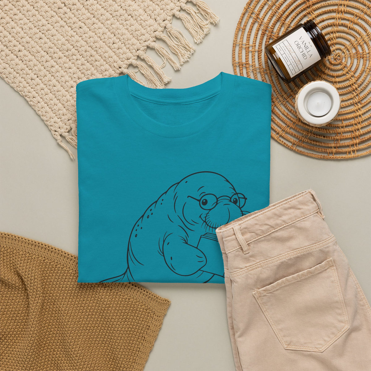 Chubby Mermaid Bookworm Buoyancy Manatee T-Shirt