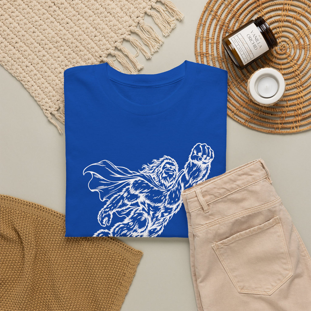 Soaring Cape-Wearing Sasquatch T-Shirt