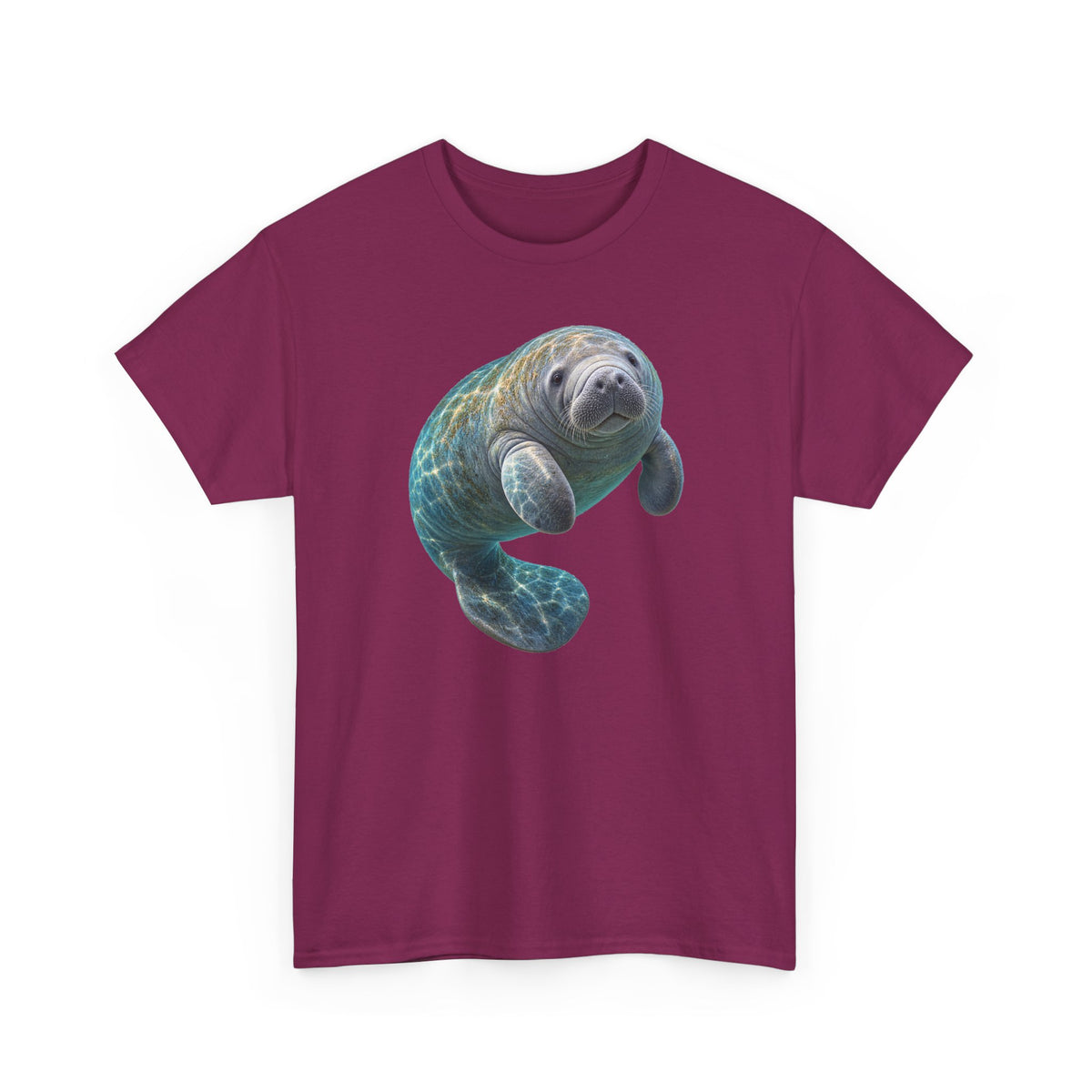 Curled Manatee in Turquoise Light T-Shirt