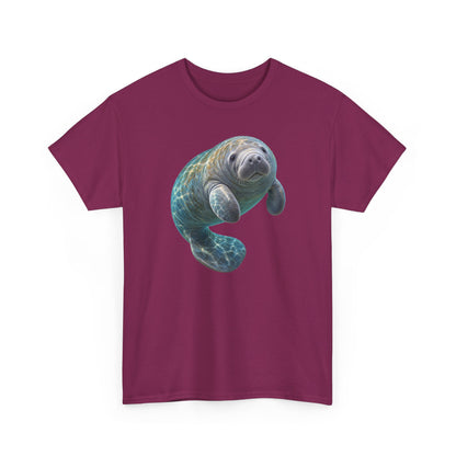 Curled Manatee in Turquoise Light T-Shirt
