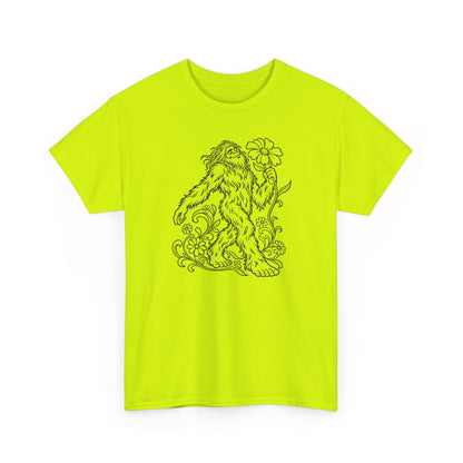 Swaying Sasquatch with a Flower T-Shirt