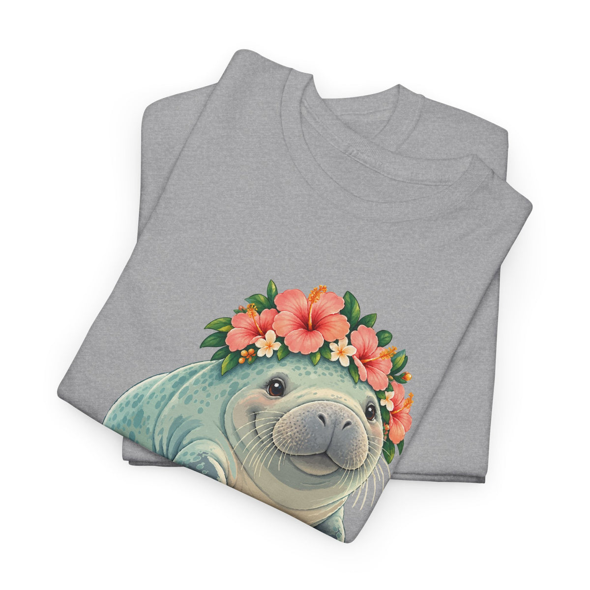 Chubby Mermaid Flower Crown Manatee T-Shirt