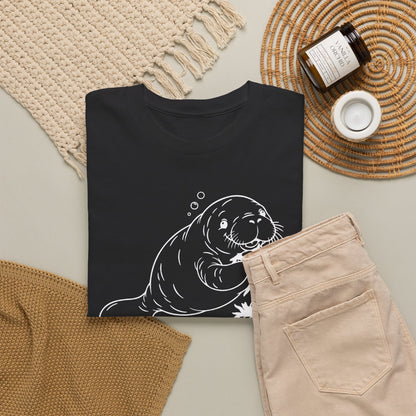 Chubby Mermaid Picnic Paddle Manatee T-Shirt