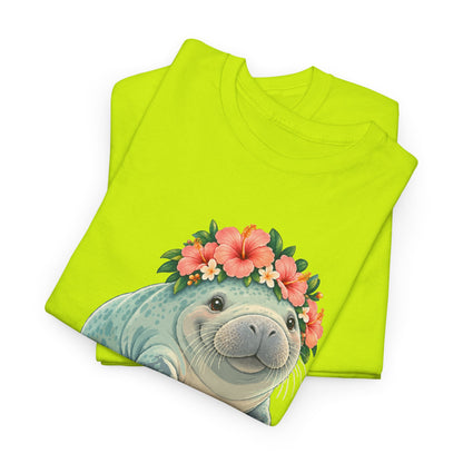 Chubby Mermaid Flower Crown Manatee T-Shirt