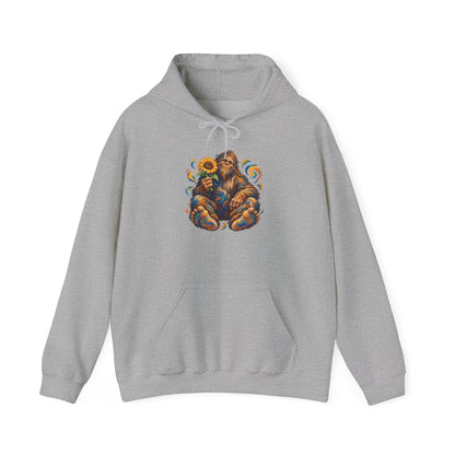 Sunflower Rest with a Shaggy Bigfoot Pullover Hoodie