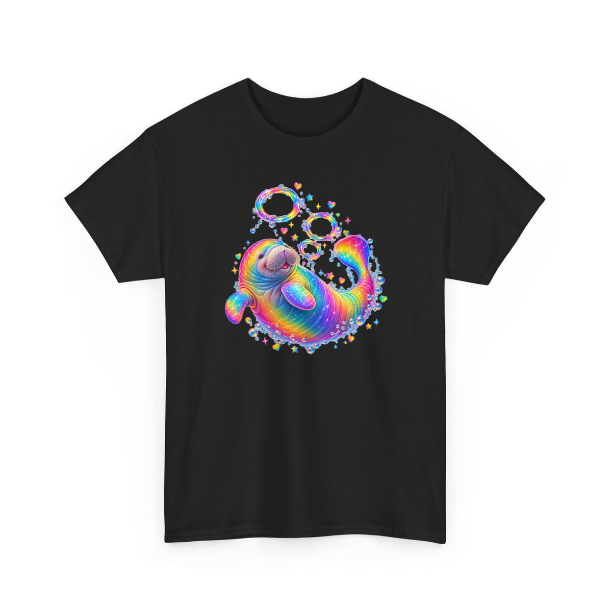 Rainbow Manatee Bubble Flip T-Shirt