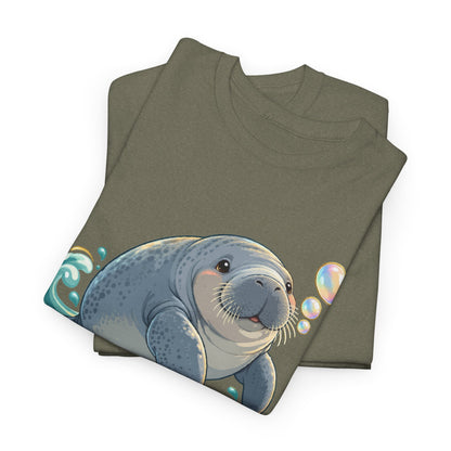 Chubby Mermaid Bubble Wishes Manatee T-Shirt