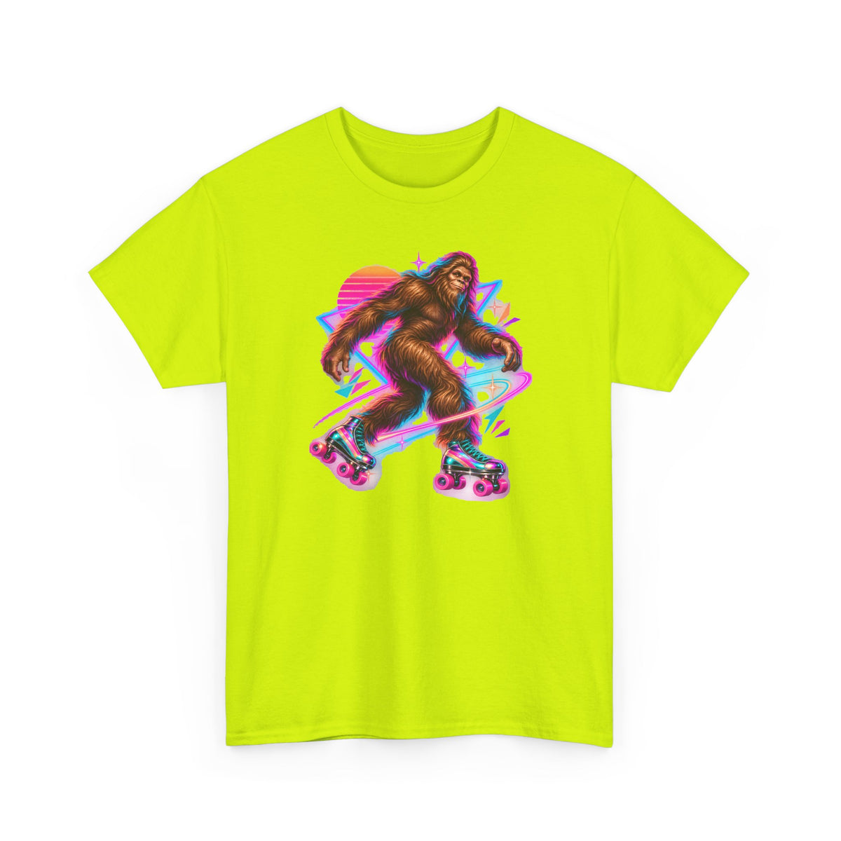 Neon Bigfoot on Roller Skates T-Shirt