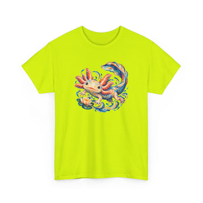 Swirling Axolotl and Lily Bloom T-Shirt