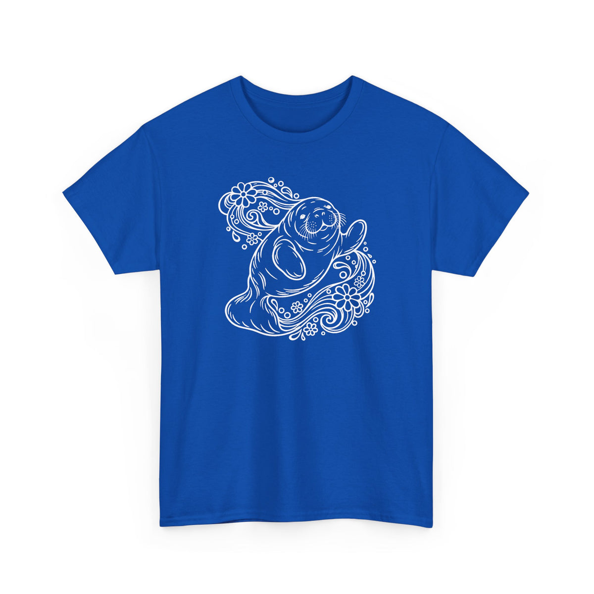 Groovy Manatee in Psychedelic Waves T-Shirt