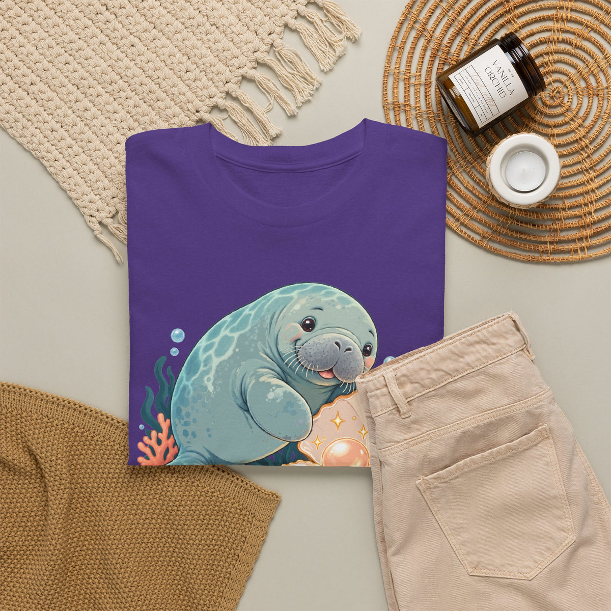 Chubby Mermaid Pearl of the Lagoon Manatee T-Shirt