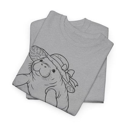 Chubby Mermaid Sunhat Sea Cow Manatee T-Shirt