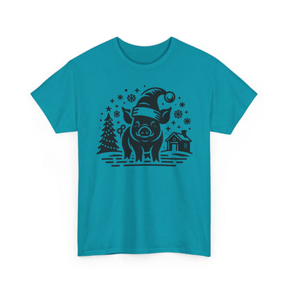 Christmas Pig T-Shirt | Festive Santa Pig Graphic Tee