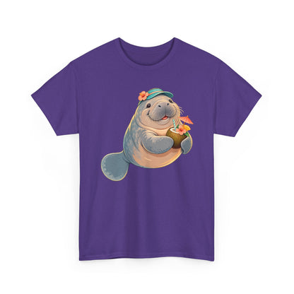 Chubby Mermaid Tropical Day Off Manatee T-Shirt
