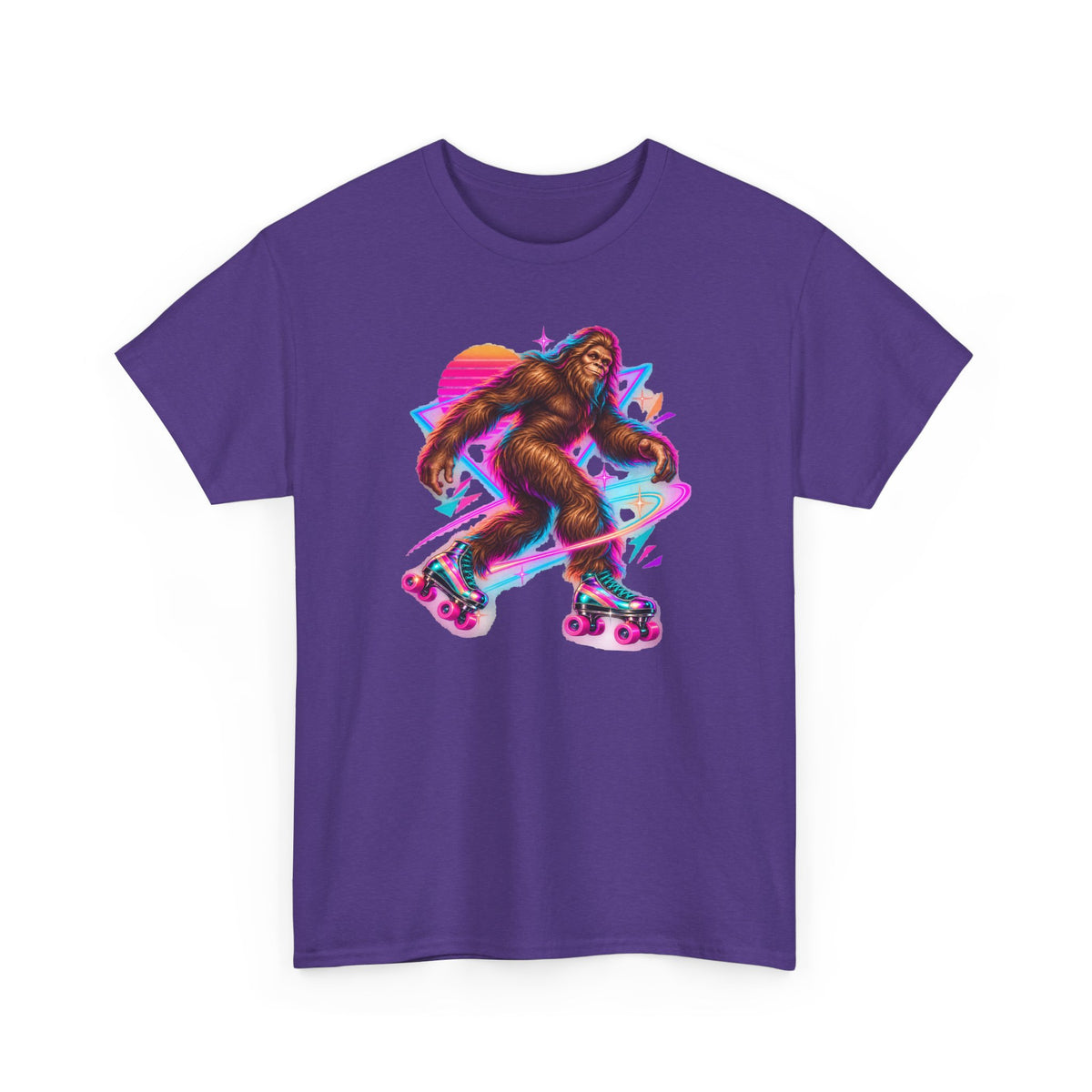 Neon Bigfoot on Roller Skates T-Shirt