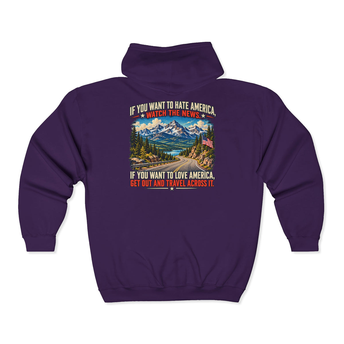 Travel America – Gildan 18600 Zip-Up Hoodie | 024