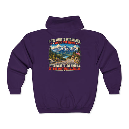 Travel America – Gildan 18600 Zip-Up Hoodie | 024