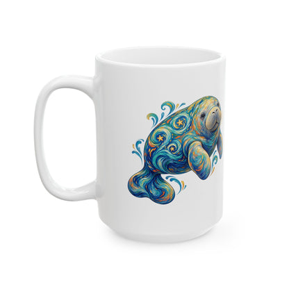 Swirling Moon-Tide Manatee Mug