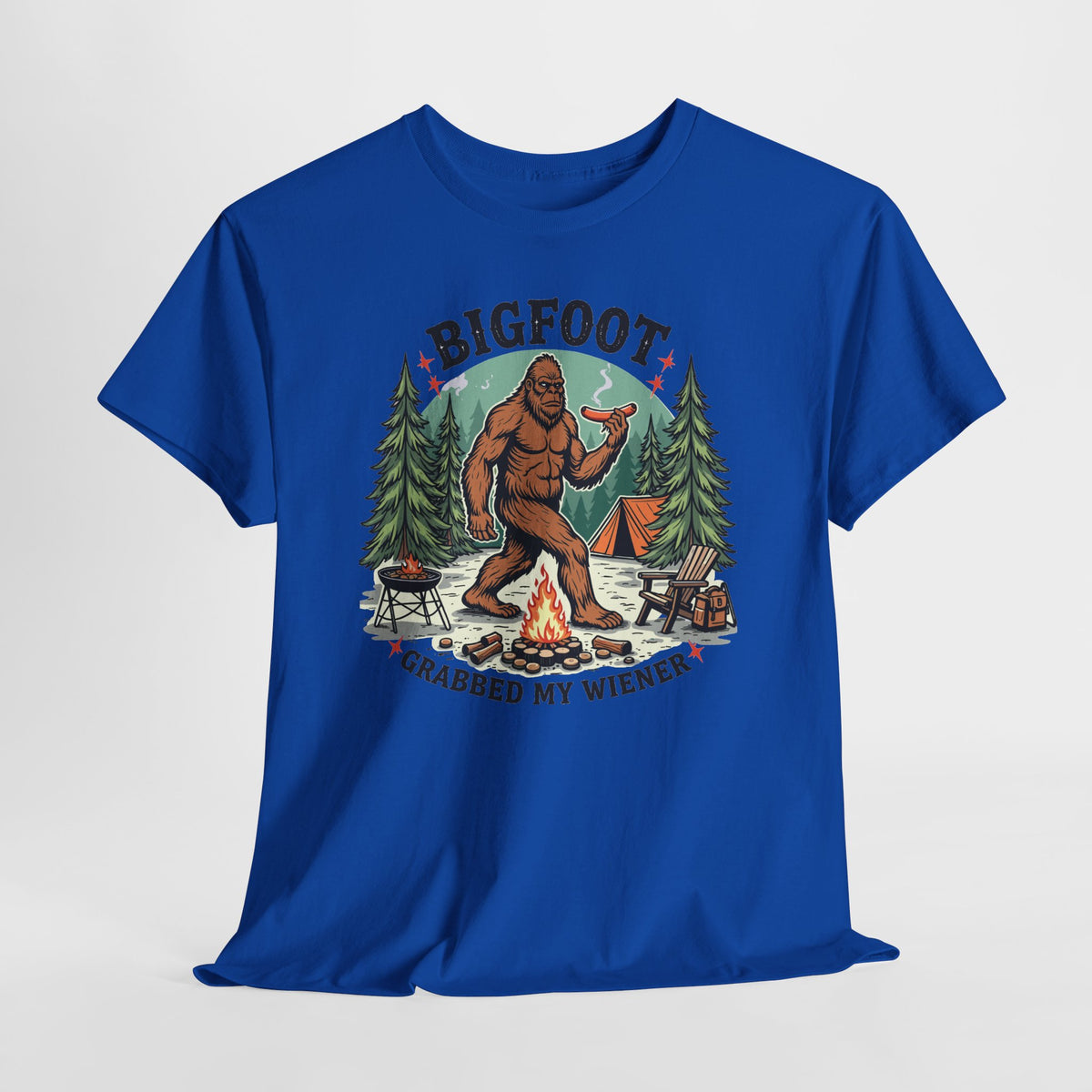 Bigfoot Grabbed My Wiener T-Shirt | Funny Camping Tee