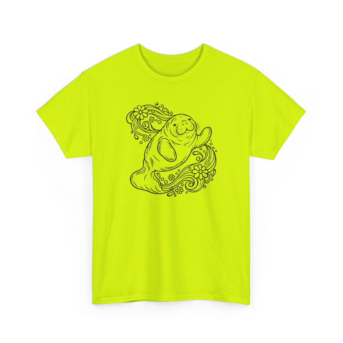 Groovy Manatee in Psychedelic Waves T-Shirt