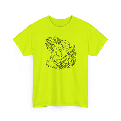 Groovy Manatee in Psychedelic Waves T-Shirt