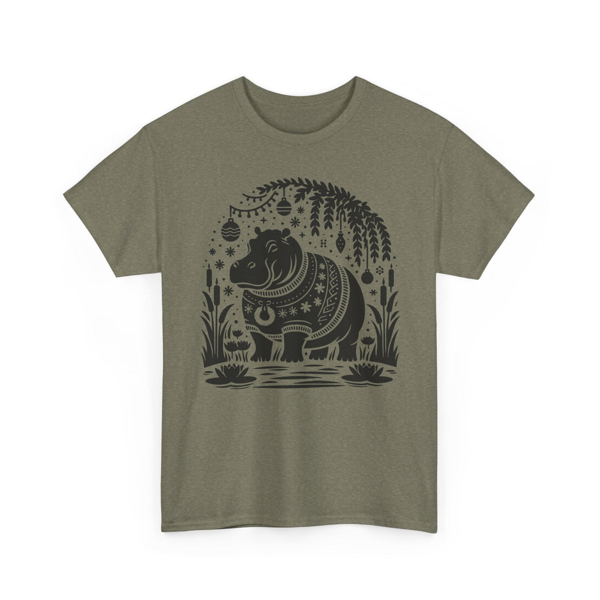 Folk Art Elephant T-Shirt | Decorative Wildlife Graphic Tee