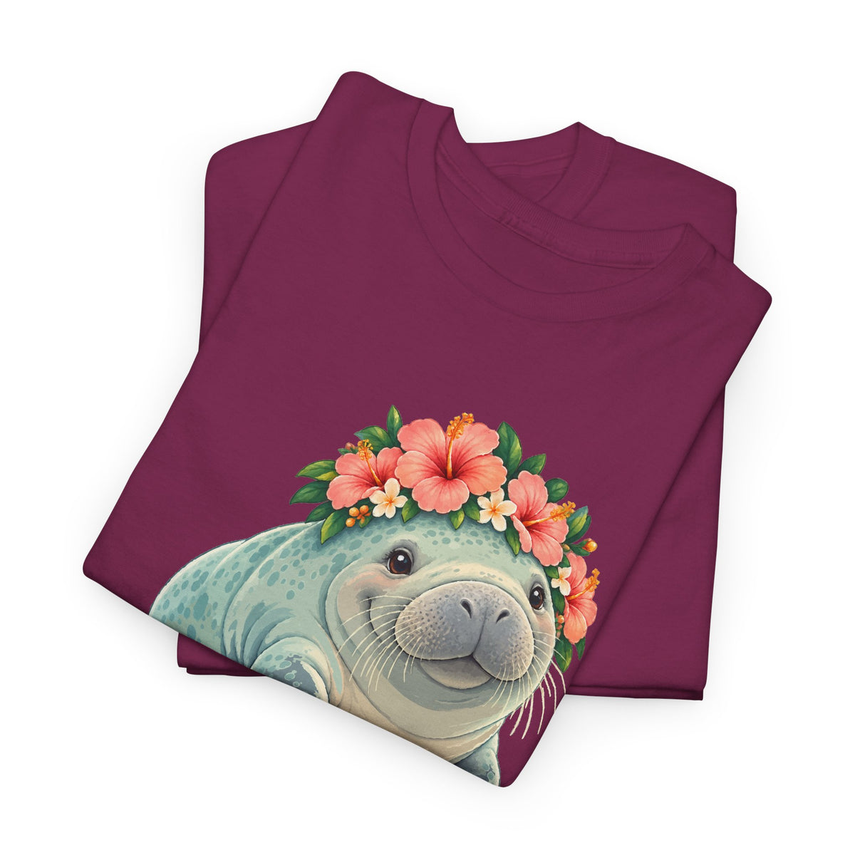 Chubby Mermaid Flower Crown Manatee T-Shirt