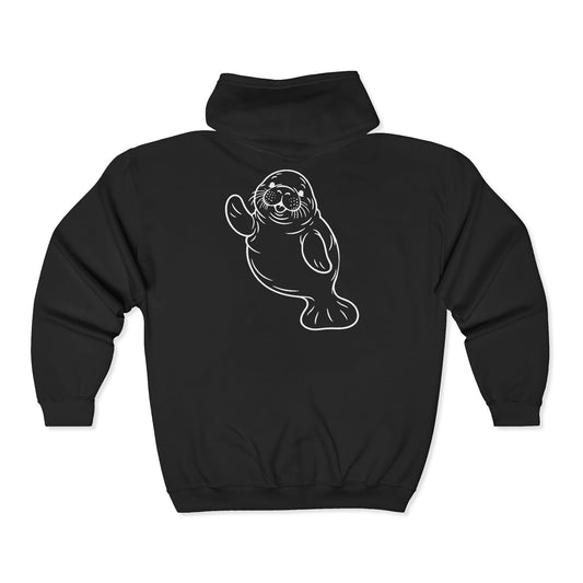 Waving chubby manatee Zip-Up Hoodie